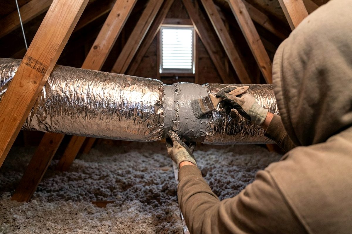 Ductwork Repair technician at work